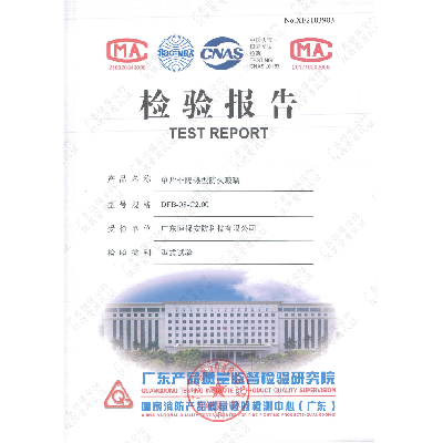 DFB-08-C2.00 08mm高硼硅防火玻璃 報告（廣東恒保安防）